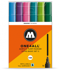Набор акриловых маркеров Molotow ONE4ALL  "Базовый 2" 6 штук / 4 мм