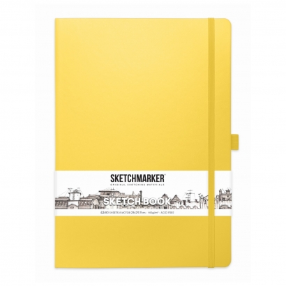 Скетчбук Sketchmarker желтый с твердой обложкой А4 / 80 листов / 140 гм