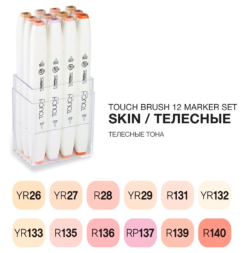 Touch Brush 12 Skin набор маркеров для скетчинга (телесные тона)