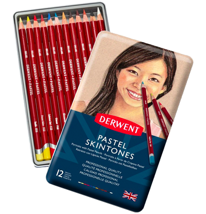 Набор пастельных карандашей Derwent Pastel Pencils 12 цветов для портретов (оттенки кожи)