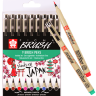 Набор цветных капиллярных ручек Sakura Pigma Micron Brush брашпены 9 штук купить в художественном магазине Скетчинг ПРО с доставкой по РФ и СНГ