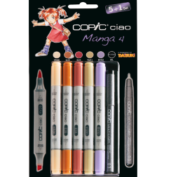 Набор маркеров COPIC CIAO Манга 4 5+1 с кистью и линер 0.3 мм