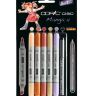 Copic Ciao Manga 4 Манга 5+1 набор маркеров с кистью для рисования и линер 0.3 мм