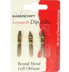 Набор перьев для каллиграфии Manuscript Round Hand для левшей 3 штуки