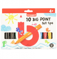 Набор толстых фломастеров Bruynzeel Big Point 10 цветов