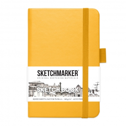 Скетчбук Sketchmarker оранжевый с твердой обложкой  А6 / 80 листов / 140 гм