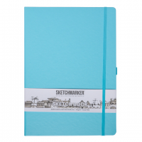 Скетчбук Sketchmarker небесно-голубой с твердой обложкой А4 / 80 листов / 140 гм