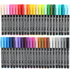 Набор акварельных маркеров с кистью Sakura Koi Coloring Brush Pen 48 цветов в кейсе