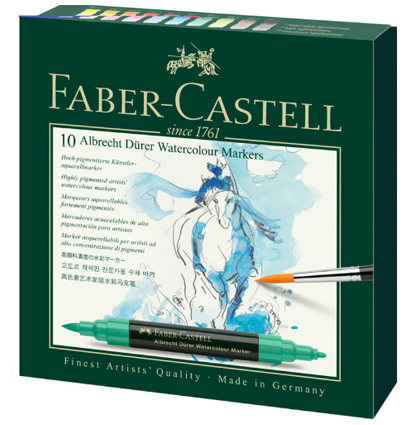 Акварельные маркеры Albrecht Durer Faber-Castell набор 10 цветов на водной основе