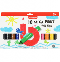 Набор супер-толстых фломастеров Bruynzeel Mega Point 10 цветов