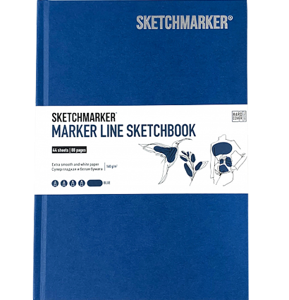Скетчбук Sketchmarker Marker Line для маркеров синий с твёрдой обложкой 25x17 см / 44 листа / 160 гм