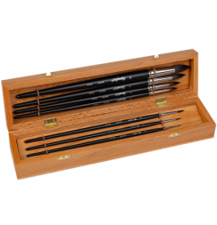 Набор кистей для рисования Roubloff №10 белка круглые 8 штук в шкатулке