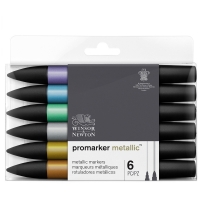 Набор маркеров для скетчинга Promarker 6 цветов "Металлик"  Winsor&Newton