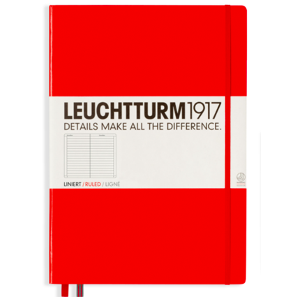 Записная книжка Leuchtturm «Master» A4+ в линейку красная 235 стр.