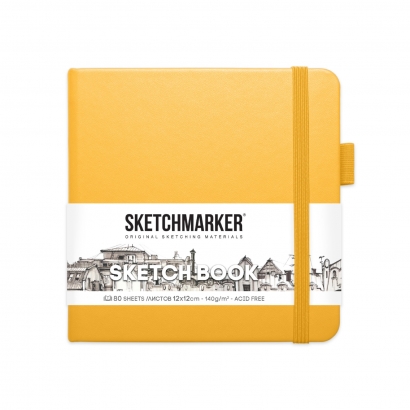 Скетчбук Sketchmarker оранжевый с твердой обложкой квадратный 12х12 см / 80 листов / 140 гм