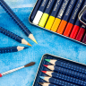 Акварельные карандаши Faber Castell Art Grip Aquarelle в наборе 60 цветов + кисть в металическом кейсе купить в магазине товаров для художников и рисования ПРОСКЕТЧИНГ