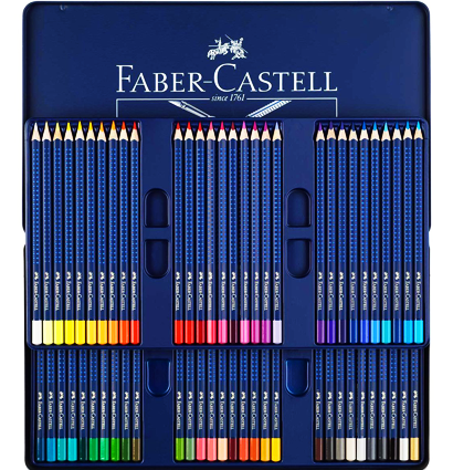 Акварельные карандаши Faber Castell Art Grip Aquarelle в наборе 60 цветов + кисть