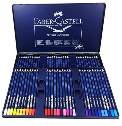 Акварельные карандаши Faber Castell Art Grip Aquarelle в наборе 60 цветов + кисть