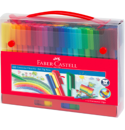 Фломастеры смываемые Faber-Castell Connector для детей набор 60 цветов в чемоданчике