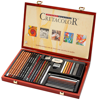 Набор карандашей и материалов для графики Cretacolor Ultimo 36 предметов в деревянном кейсе