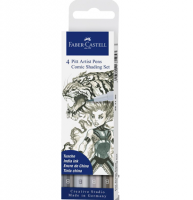 Набор брашпенов "Comic Shading" Faber-Castell Pitt Artist Pen Brush 4 цвета