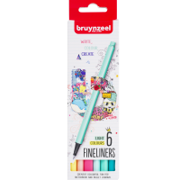 Набор капиллярных цветных линеров Bruynzeel Fineliners 6 штук светлые