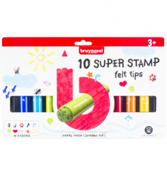 Набор фломастеров со штампами Bruynzeel Super Stamp 10 цветов