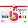Набор фломастеров со штампами Bruynzeel Super Stamp 10 цветов  купить в магазине маркеров Скетчинг ПРО