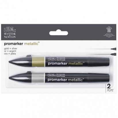 Набор из двух металлических маркеров Winsor&Newton Promarker Metallic