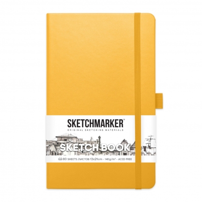 Скетчбук Sketchmarker оранжевый с твердой обложкой А5 / 80 листов / 140 гм