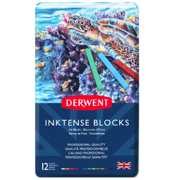 Акварельные блоки Derwent Inktense Blocks 12 цветов в фирменном кейсе