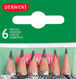 Набор чернографитных карандашей Derwent Academy Sketching 6 штук 3B-2H в блистере