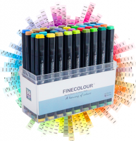 FINECOLOUR BRUSH 36 маркеров с кистью "Базовый" набор в кейсе