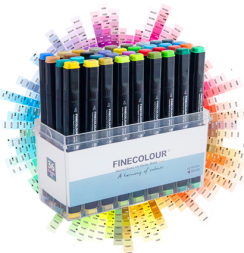 FINECOLOUR BRUSH 36 маркеров с кистью "Базовый" набор в кейсе