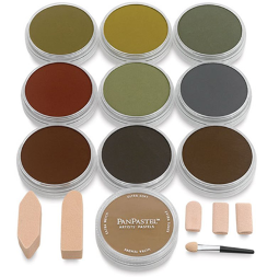 Набор пастели PanPastel Warm Dark 10 темных теплых цветов в контейнерах по 9 мл