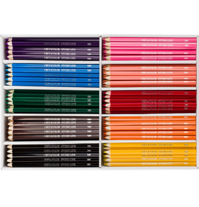 Цветные карандаши Cretacolor Studio Line набор 250 штук в картонной упаковке (10 цветов)