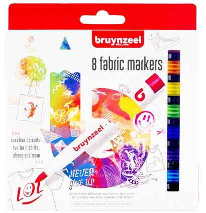 Набор маркеров по ткани Bruynzeel Fabric 8 цветов