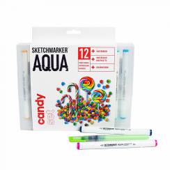 Набор маркеров Sketchmarker Aqua Pro Brush Candy Set 12 цветов