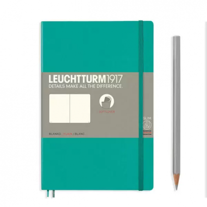 Записная книжка Leuchtturm «Paperback» В6+ нелинованная изумрудная 123 стр.