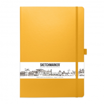 Скетчбук Sketchmarker оранжевый с твердой обложкой А4 / 80 листов / 140 гм