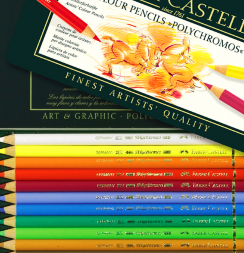Polychromos цветные карандаши Faber-Castell набор 12 цветов в кейсе