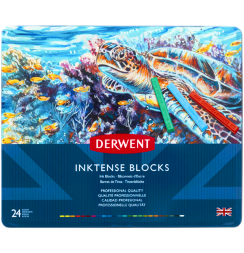 Акварельные блоки Derwent Inktense Blocks 24 цвета в фирменном кейсе