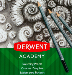 Набор чернографитных карандашей Derwent Academy Sketching 6 штук 3B-2H в кейсе