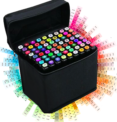 Finecolour Brush Marker 80 цветов набор маркеров с кистью в пенале-сумке