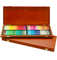 Масляная пастель Mungyo Artists Oil Pastel 72 цвета круглая в деревянном кейсе