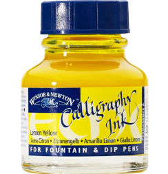 Тушь Winsor&Newton Calligraphy Ink желтый лимонный для каллиграфии прозрачная, 30 мл