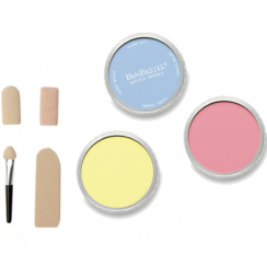 Набор пастели PanPastel 3 цвета "Перламутр Желтый, Красный и Синий" по 9 мл и спонжи