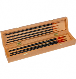 Набор кистей для рисования Roubloff №2 колонок круглые 5 штук в шкатулке