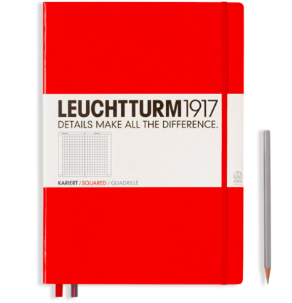 Записная книжка Leuchtturm «Master» A4+ нелинованная красная 235 стр.