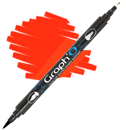 Акварельный маркер-кисть двусторонний с линером Graph'O (48 цветов) поштучно / выбор цвета